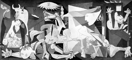 By Pablo Picasso - PICASSO, la exposición del Reina-Prado. Guernica is in the collection of Museo Reina Sofia, Madrid.Source page: http://www.picassotradicionyvanguardia.com/08R.php (archive.org), Fair use, https://en.wikipedia.org/w/index.php?curid=1683114